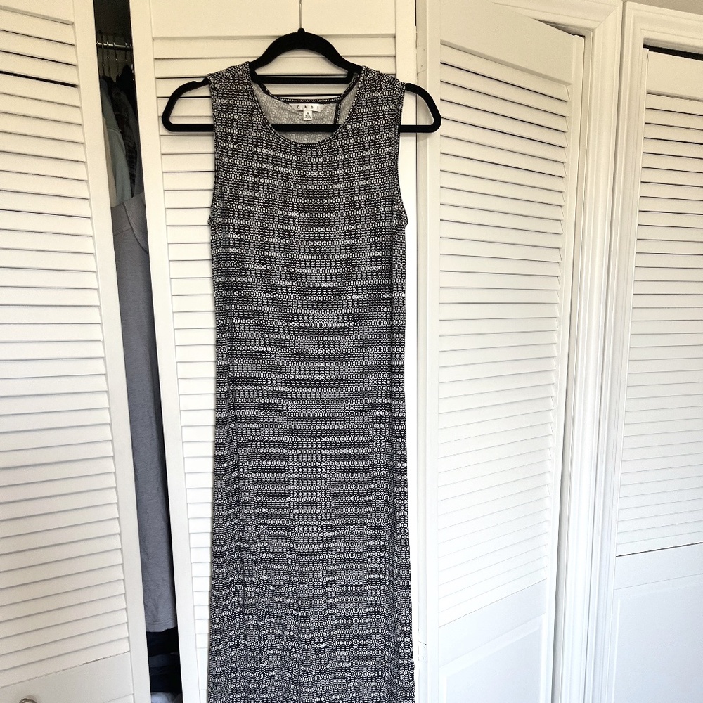 CAbi Twist Back Maxi Dress Black & White Size Medium #313